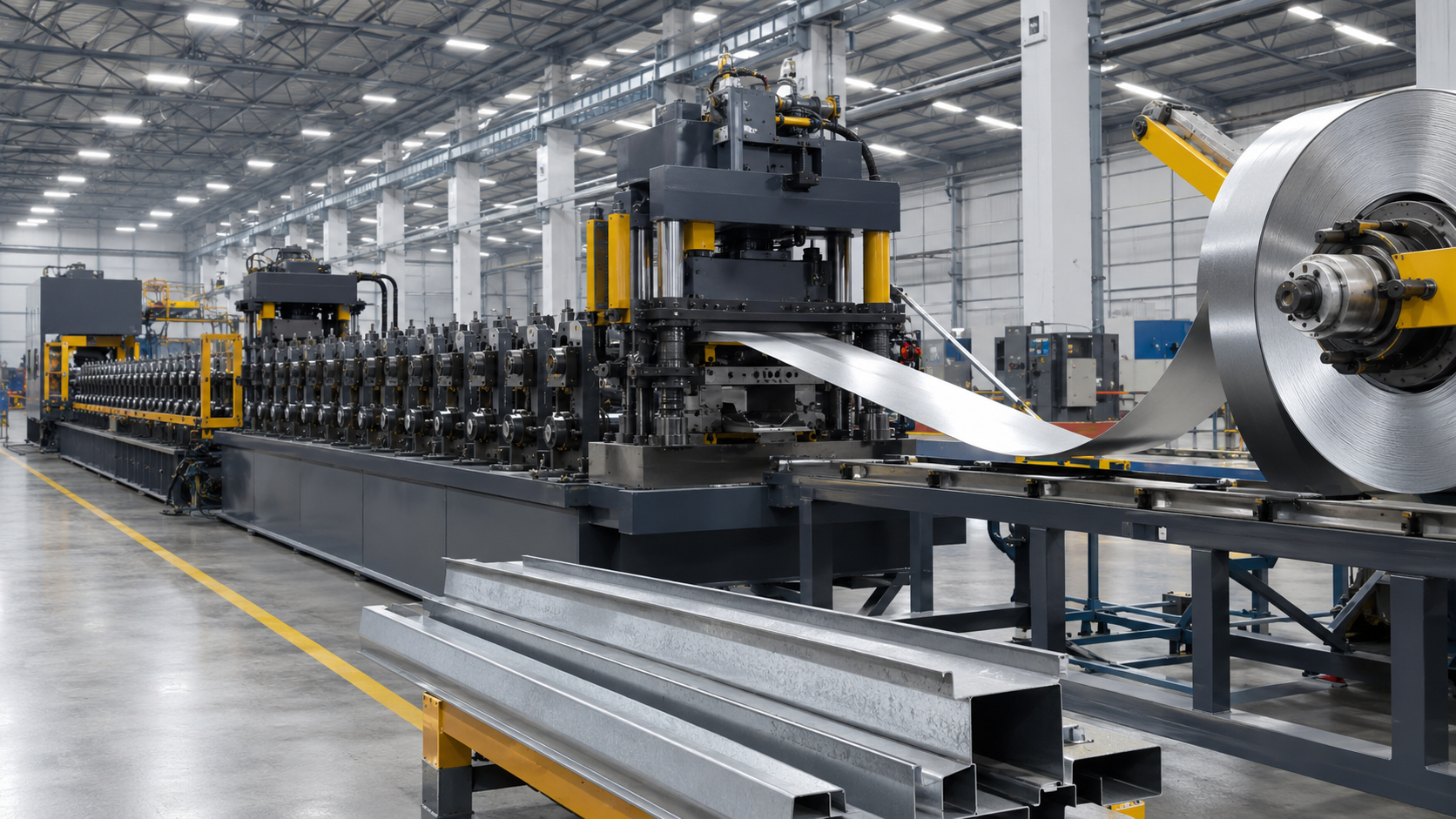 Linea de roll forming para perfiles estructurales galvanizados